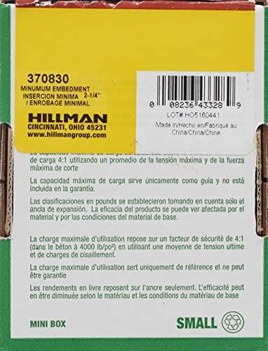 hillman sleeve anchors, 1/2in x 3in, 12 pack on a desk or shelf