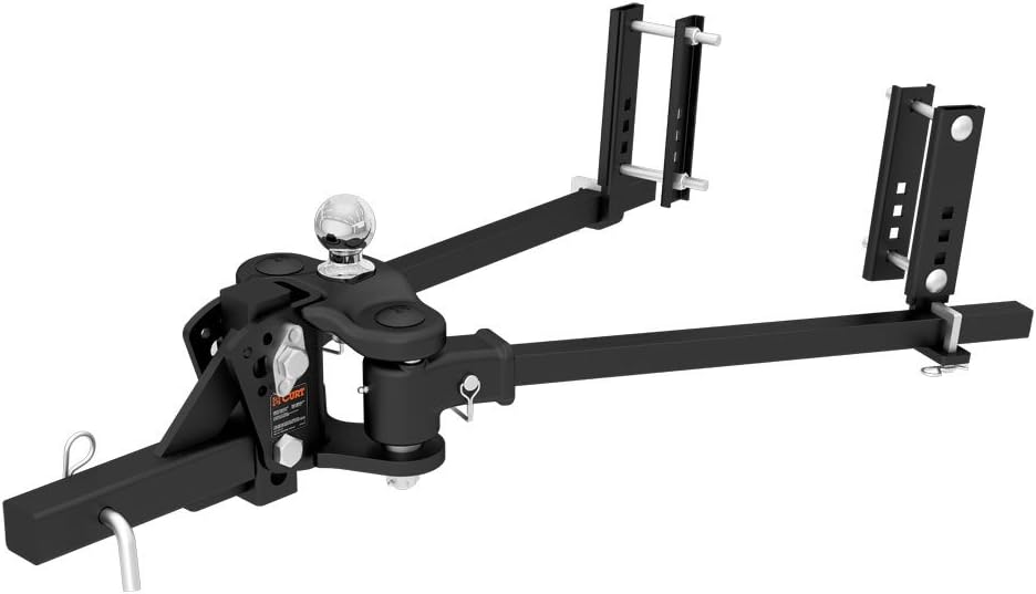 CURT 17500 TruTrack Weight Distribution Hitch with Sway Control, Up to 10K, 2-in Shank, 2-5/16-Inch Ball, Black