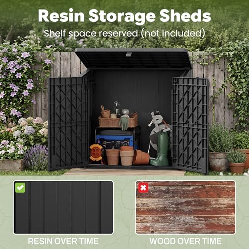 lhbcraft waterproof outdoor storage box 36 cu ft, side view