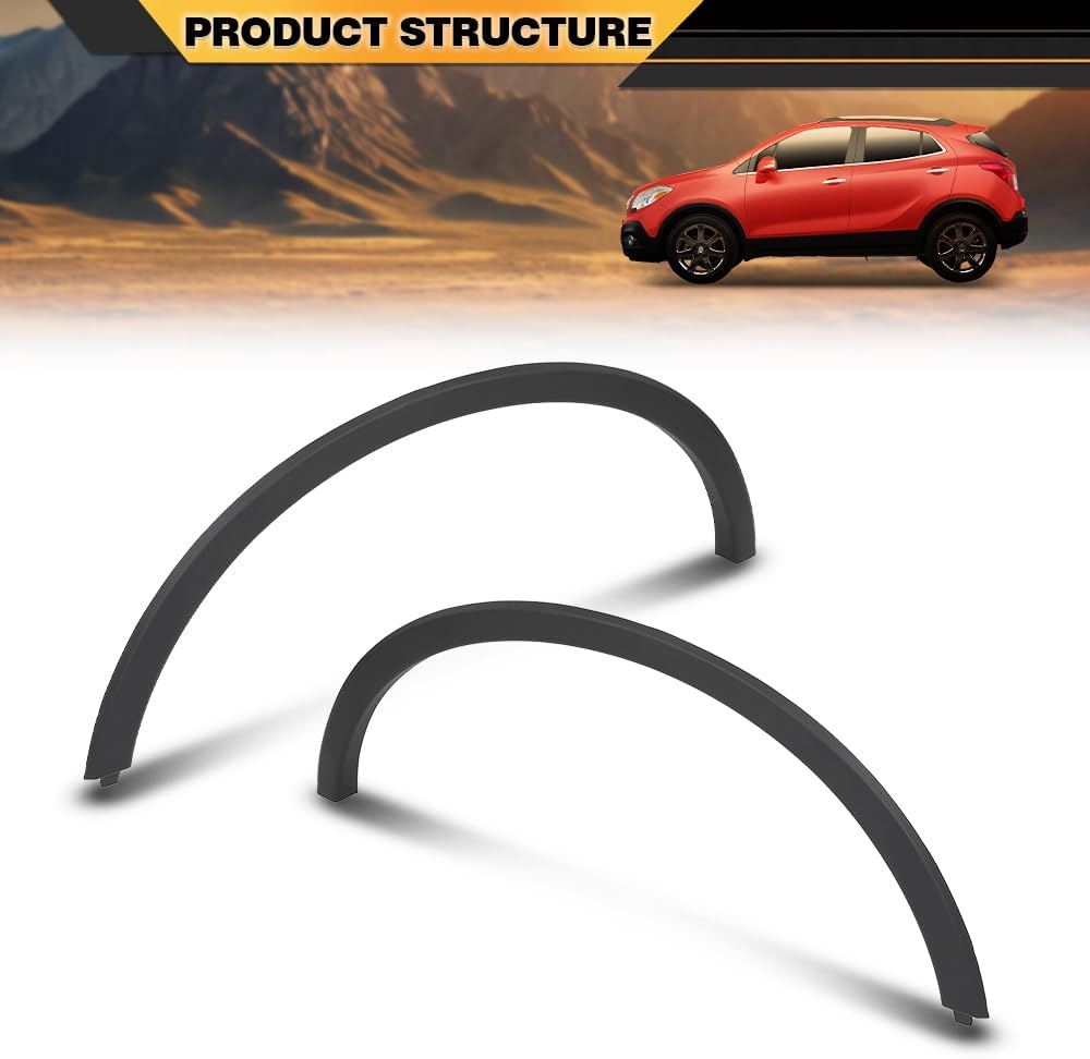 Front Left & Right Side Wheel Arch Molding Compatible with Buick Encore 2013 2014 2015 2016 2017 2018 2019 2020 2021 2022 95275468, 95275469 Black
