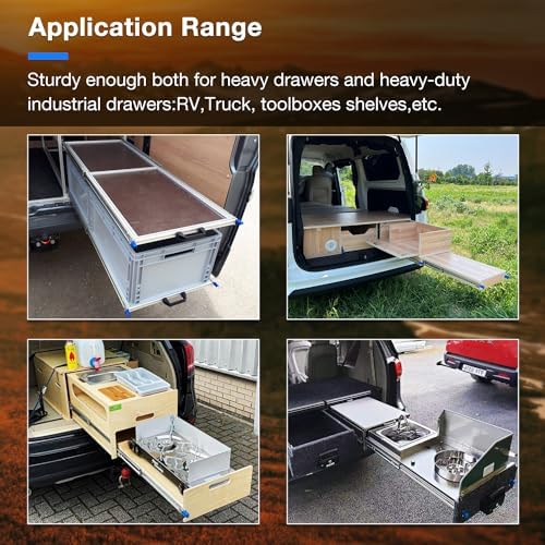 heavy duty locking drawer slides load 250 lbs on a desk or shelf