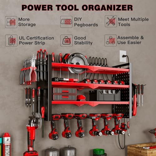 nattydot cordless power tool organizer wall mount, 6, side view