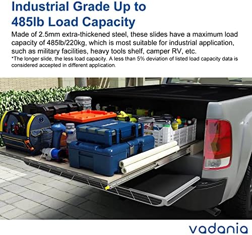 vadania 60" industrial grade heavy duty drawer slide shown in use