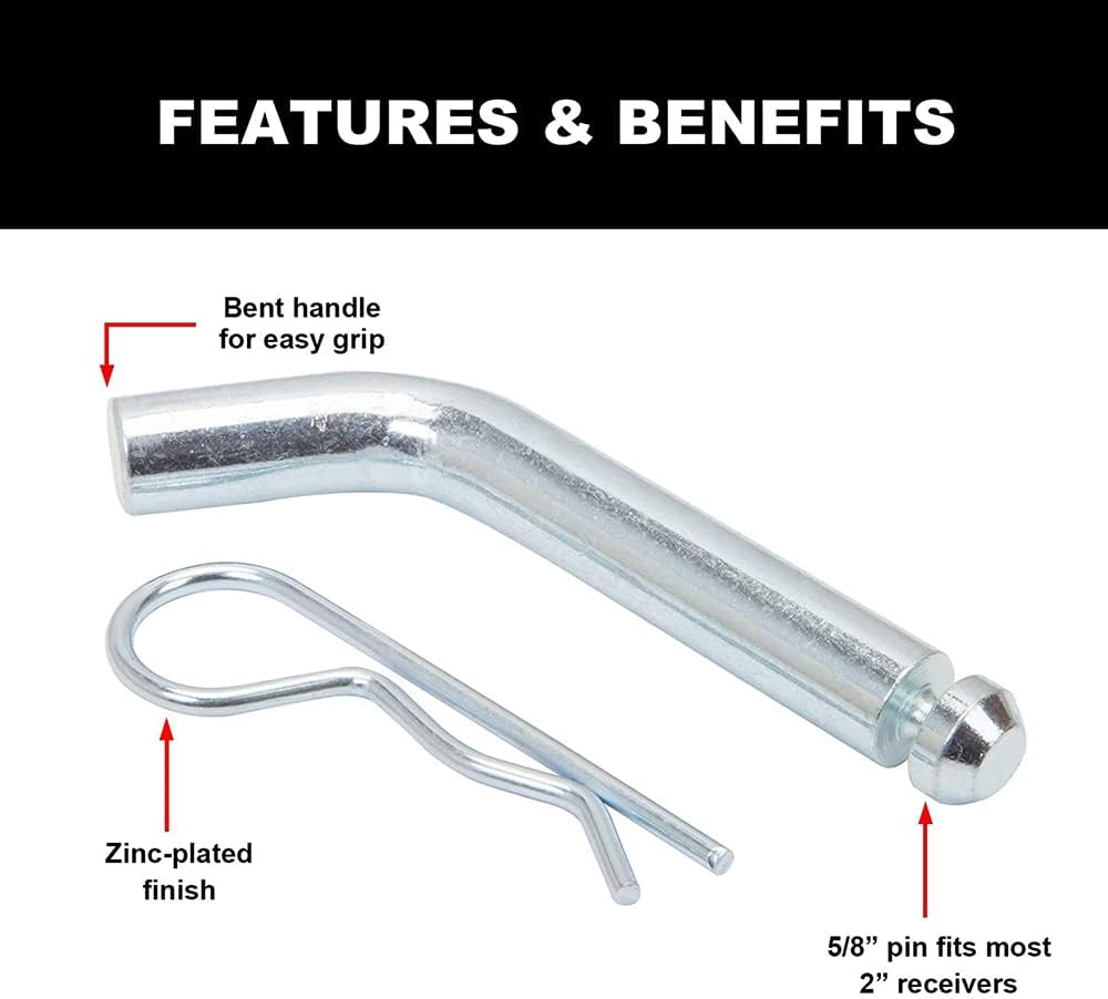 ROAD DAWG Trailer Hitch Pin and Clip, 5/8" Diameter Hitch Pin Fit for 2" Receiver, Towing Hitch Accessories,ATRLY3202D