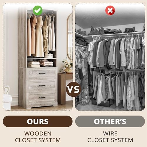 ironck freestanding closet system with adjustable shelves & on a desk or shelf