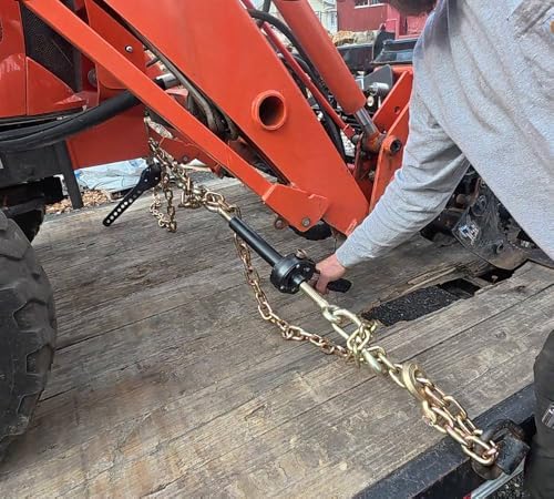 Mytee Products 1/4" x 12' Transport Binder Chain Grade 70 with Grab Hook - 3150 LBS WLL Transport Binder Tow Chain with Hooks - Towing Equipment - Gold Chromate