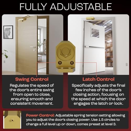 primeware dc-600 adjustable automatic door closers for home shown in use