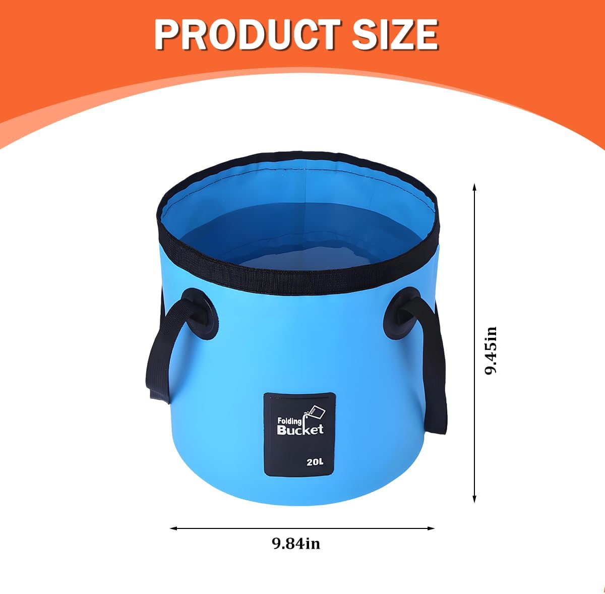 Collapsible Car Bucket with Handle, Foldable 5 Gallon Multifunction Vehicle Water Storage Container, Automotive Washing Folding Bucket, Universal for SUV Automobile Truck (Blue)