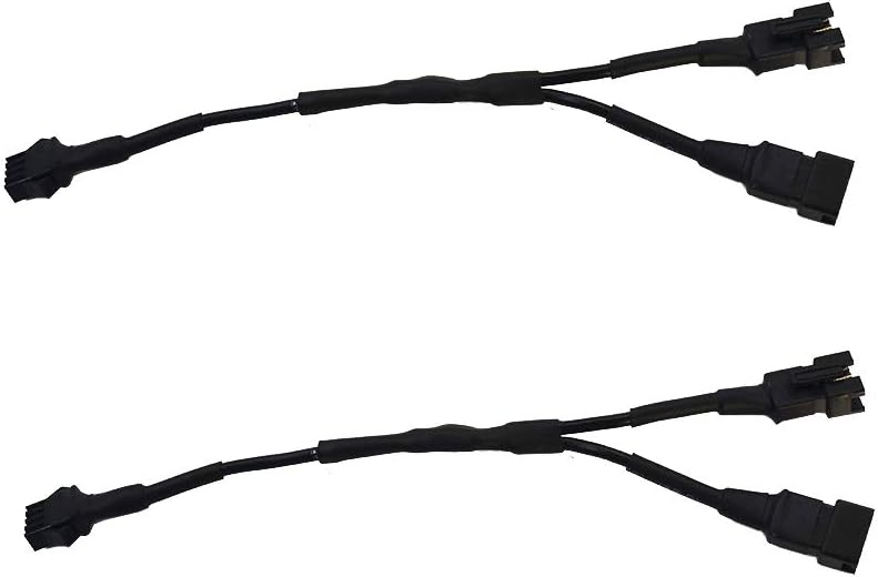 2PCS 1 Female to 2 Male Splitter Y Cable for Use with 5050 LED SMD RGB NEON Accent Kits for LED Motorcycle ATV Car Light Multi-Color Neon Strip Light