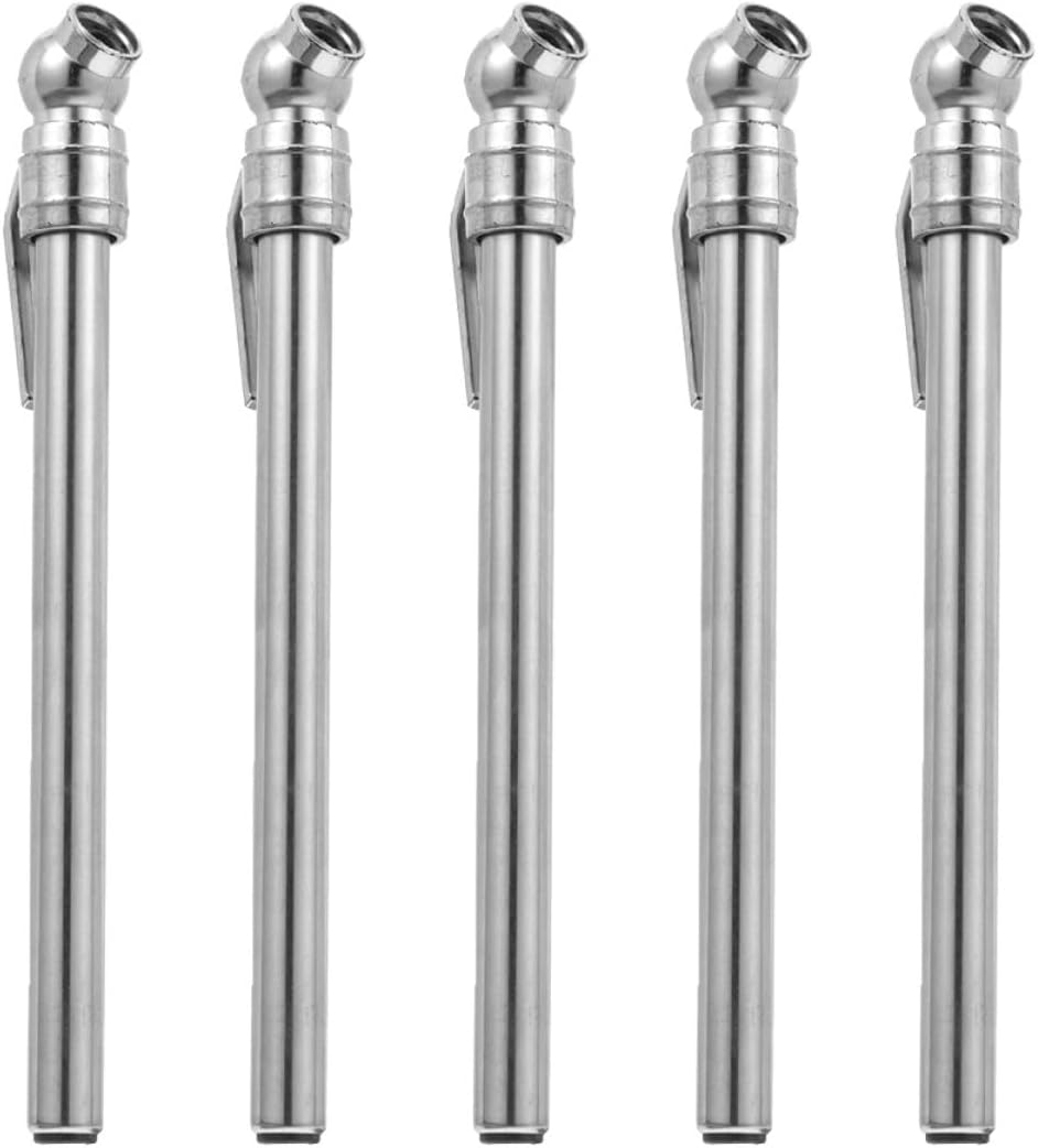 Car Tire Pressure Pen 5pcs Portable Auto Tire Pressure Gauge Silver for Vehicle Maintenance and Repair