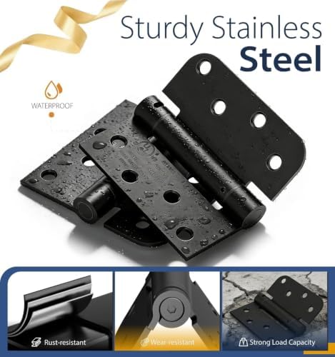 4 inch self closing door hinges,square & 5/8", side view