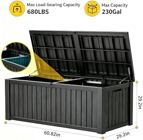 kamaboko 230 gallon outdoor storage box waterproof deck, close-up detail