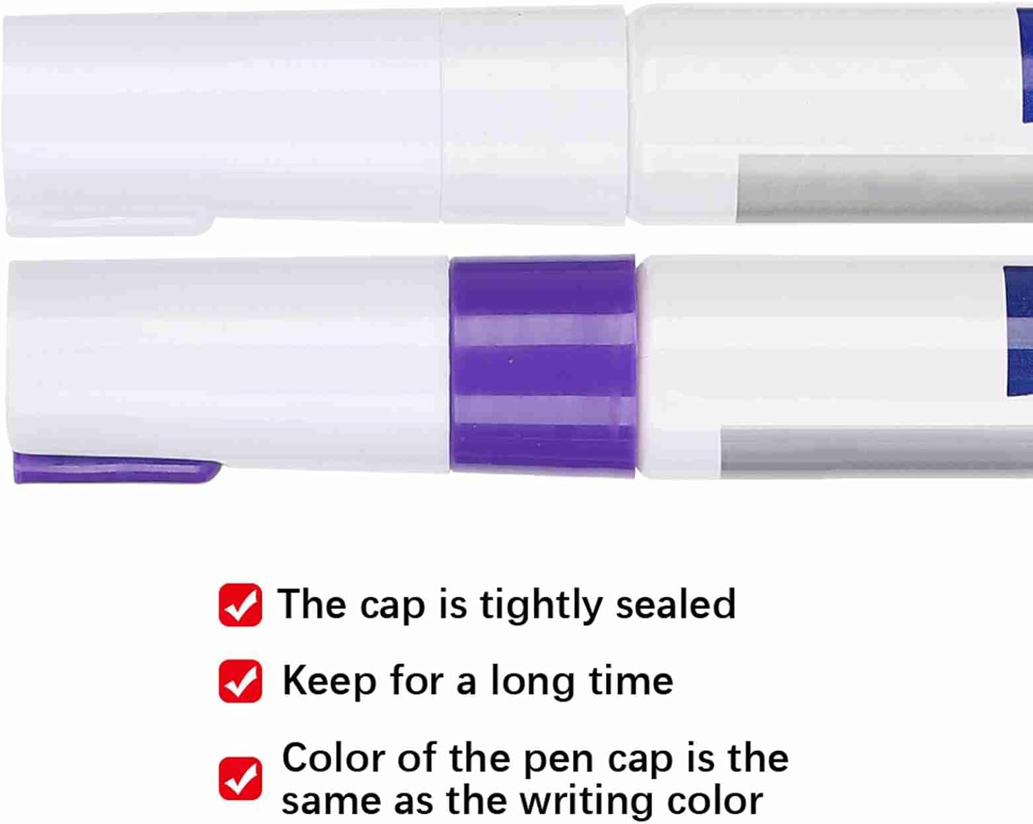 Paint Pen Refill Set, 24pcs with White and Purple Colors, 3.0mm Waterproof Permanent Markers - Durable Paint Ink, Replaceable Tip Design, Multi - Surface Use for Car, Tire, Glass
