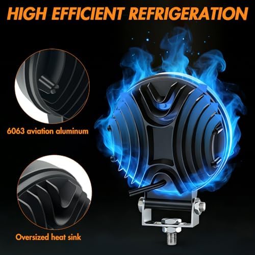 4 inch 99w driving fog lights spot flood showing dimensions