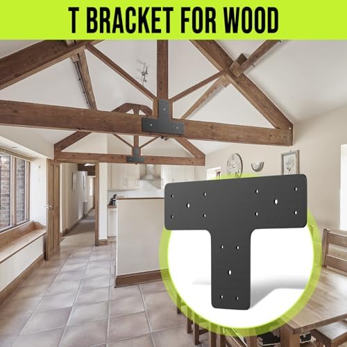 t post timber brackets 4pcs, 12x8 heavy duty, close-up detail