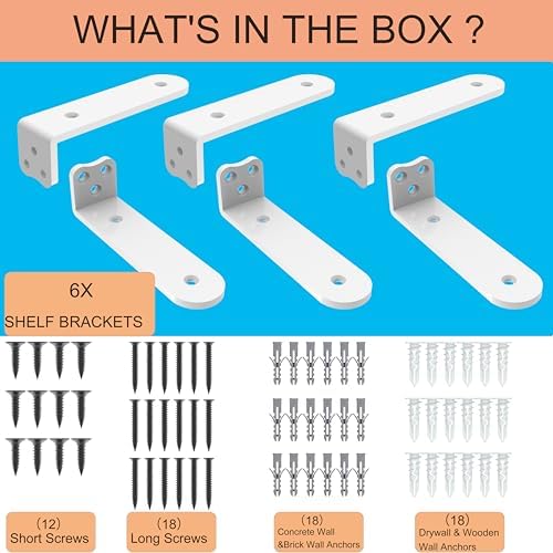 eurydice heavy duty floating shelf brackets, 1/4 in, package contents
