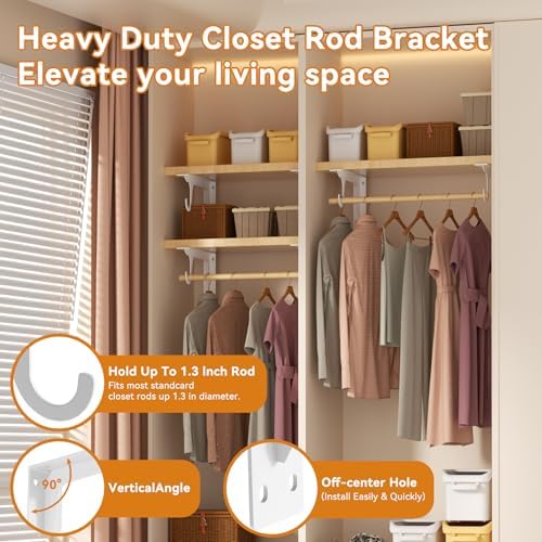 4.8 inch heavy duty closet rod bracket support showing dimensions
