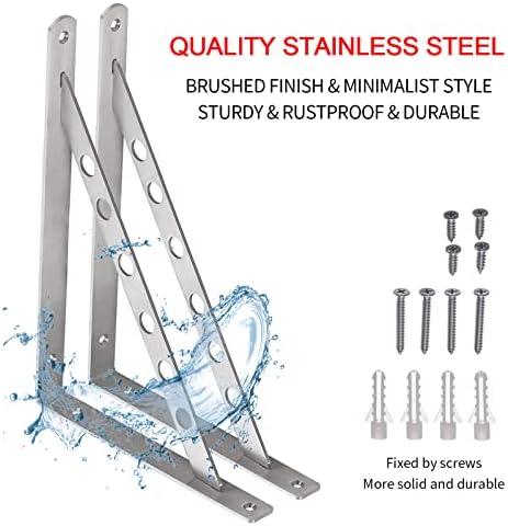 yumore 16 inch shelf bracket, heavy duty l, side view
