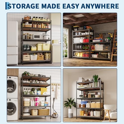 garvee storage shelves 5 tier garage shelving heavy, front angle view