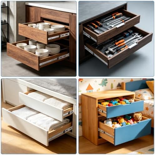onemake 18 inch soft close side mount drawer, front angle view