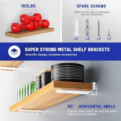 goovilla shelf bracket, floating shelf brackets 8 inch, close-up detail