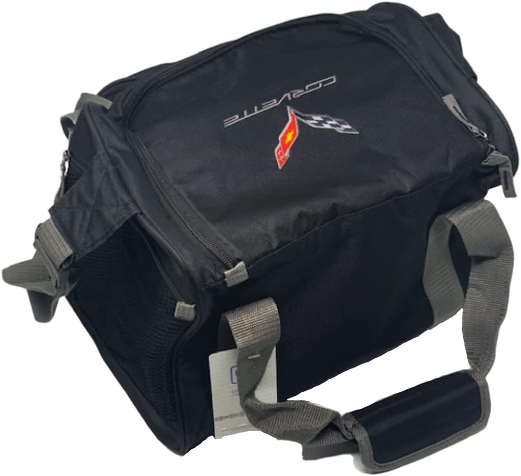 C7 Corvette Embroidered Cooler Bag (Black) - 12 Can Soft Travel Ice Chest 2014-2019 Corvettes