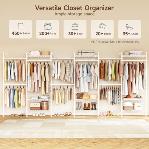 h6 wall mounted closet system, industrial pipe clothes, view 9