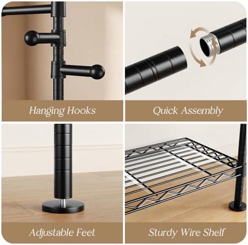 wall mounted closet system, heavy duty 4-row clothes, package contents