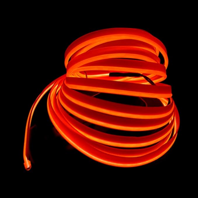 El Wire Orange Interior Car LED Strip Lights, 10M Neon Wire USB 5V - Image 3