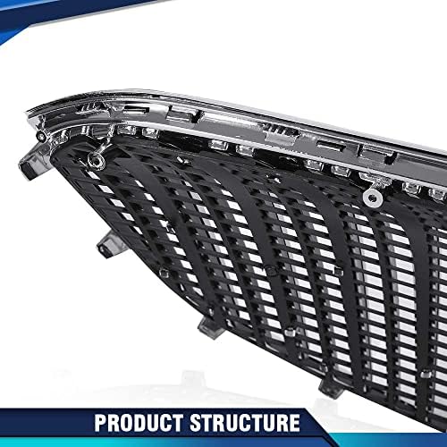 PIT66 Chrome Front Bumper Grille Grill Compatible with Buick Lacrosse 2014 2015 2016 Chrome 90766426 GM1200705