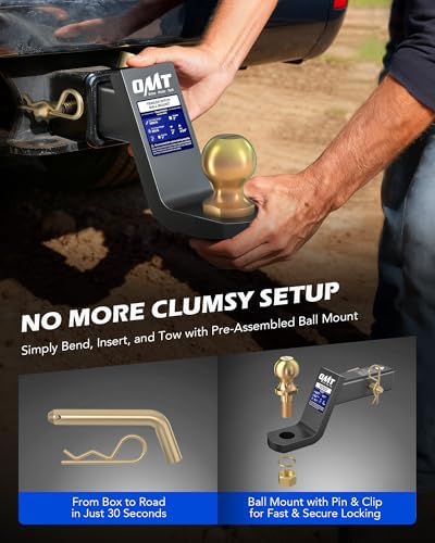 omt trailer hitch ball mount, 2" receiver, 4" on a desk or shelf