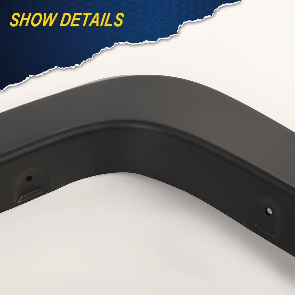4Pcs Fender Flares Fit for 2014-2018 Chevy Silverado 1500, 2015-2019 Silverado 2500HD 3500HD, Only for Fleetside Bed, Excludes Dually Models