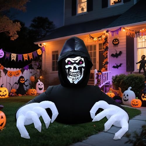 DR.DUDU 6FT Grim Reaper Halloween Inflatable Decorations Outdoor