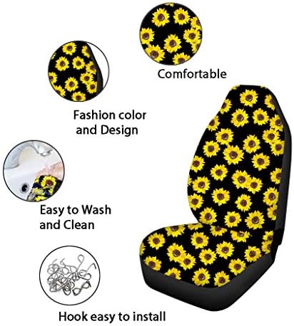 Trendy Leopard Animal Print Car Front Seat Covers Set of 2 Wild Cheetah Patte...
