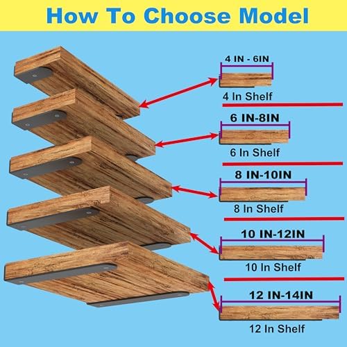 10inch black heavy duty floating shelf bracket 6 shown in use