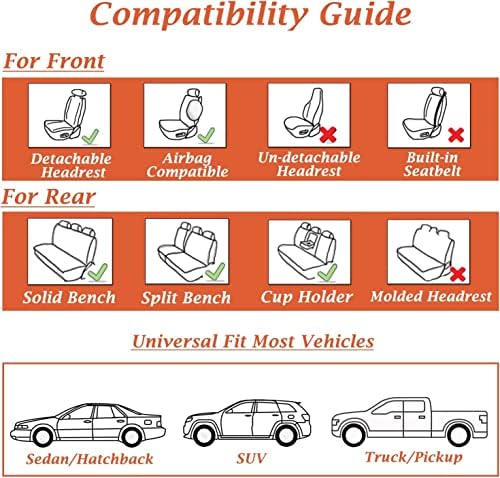 coverado universal seat covers front, 2-pack universal seat, front angle view