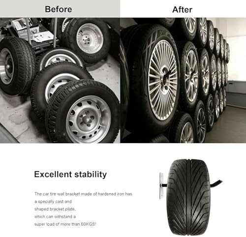 sinoer 10 inch wall mount steel tire hooks,4, front angle view