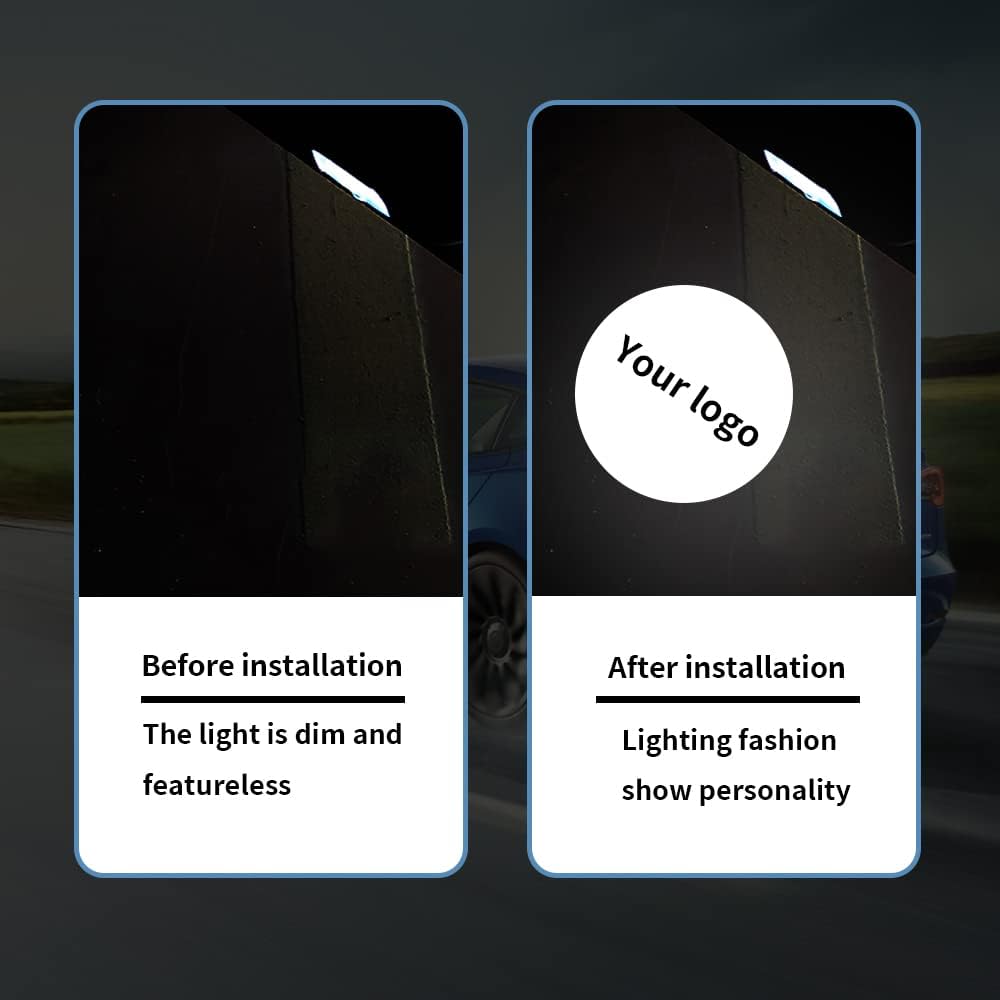 Custom Car Door Logo Lights 2pcs Compatible for Challenger 2015-present, Welcome Ghost Shadow Light Laser Courtesy LED Projector Puddle Lamps Car Accessories (Custom Logo 01)