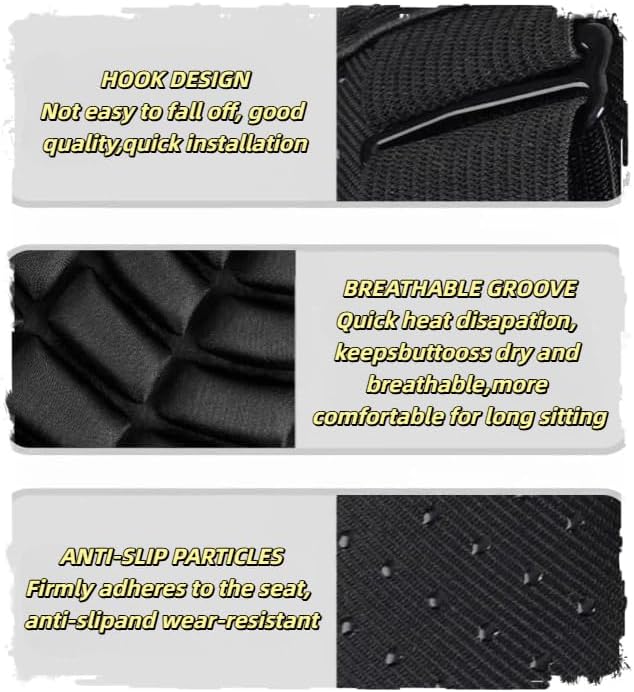 Motorcycle Seat Cushion for CFMOTO Glory 125/150/Moto Ibex 450/Moto Ibex 800 E/S/T/Moto Jet Max, Ergonomic Design With Shock Absorption Breathable Comfort For Long Rides Universal Fit For Most Bikes