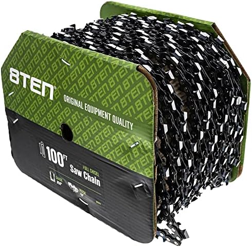 8ten chainsaw chain bulk reel full chisel 100, close-up detail