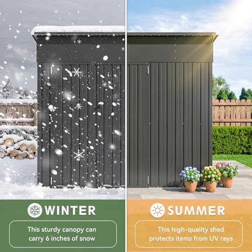 aoxun 7.5'x4' triple door shed outdoor storage shed, front angle view