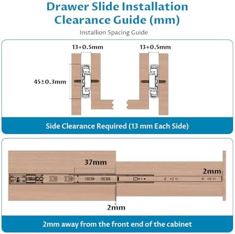 onemake 18 inch soft close side mount drawer, package contents