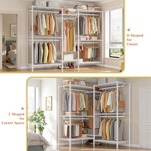 raybee clothes rack, l shaped portable closets for, close-up detail