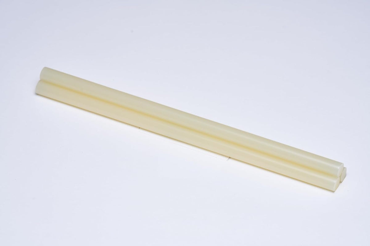 asa hot glue sticks 7/16" x 10" full showing dimensions