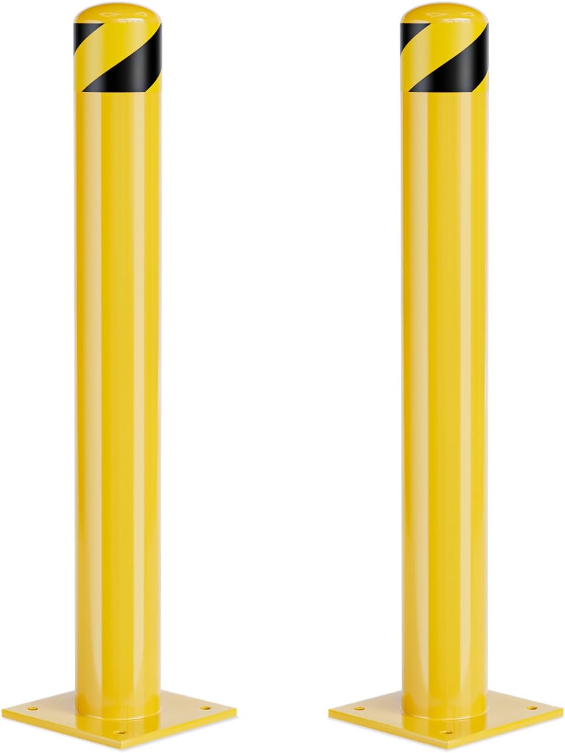 Safety Bollard Post, 36 Inch Height Steel Bollards, 4.5 Inch Diameter Parking