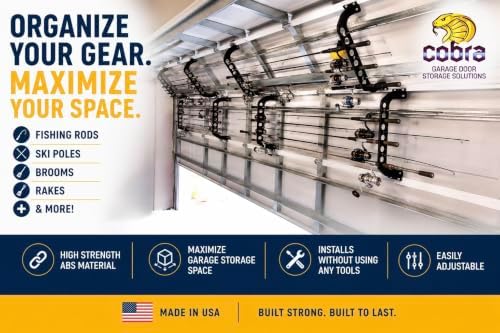 cobra storage garage door storage rack - 21" shown in use