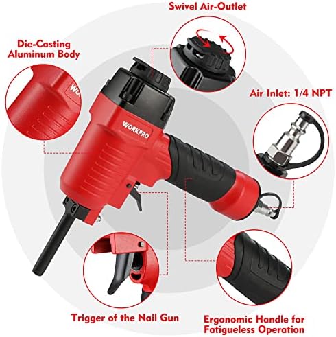 workpro pneumatic nail remover, heavy duty nail puller, side view