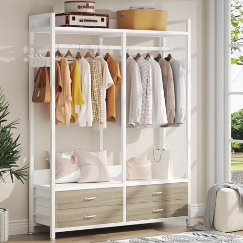 tribesigns freestanding closet organizer, garment rack with 4 shown in use