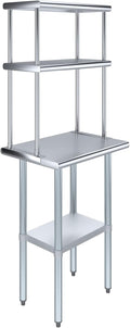 AmGood Stainless Steel Work Table Double Tier Overshelf | by AmGood