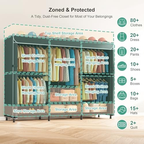 semhor k01c heavy duty clothes rack with cover, package contents